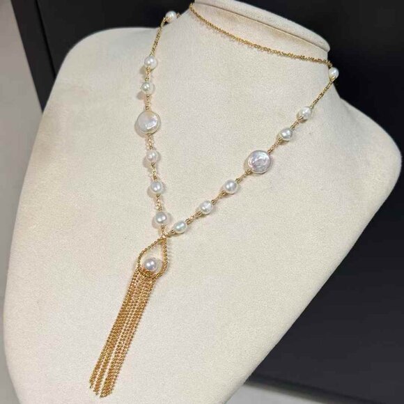 Handmade Baroque Freshwater Pearl Necklace - Picture 3 of 4